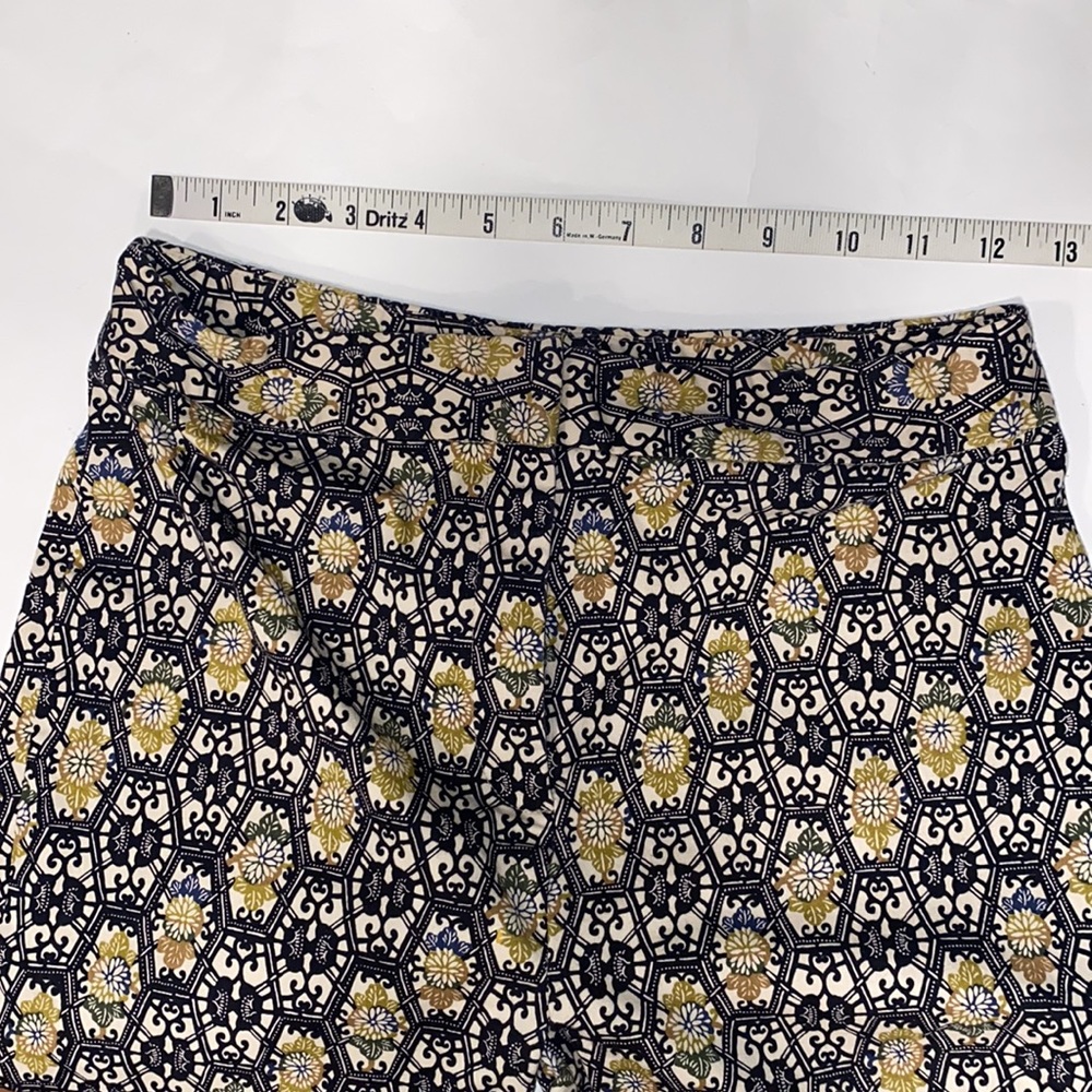 HPπ Michael Kors Bergdorf Goodman vintage pants black Zip yellow green print 0 - Picture 8 of 9